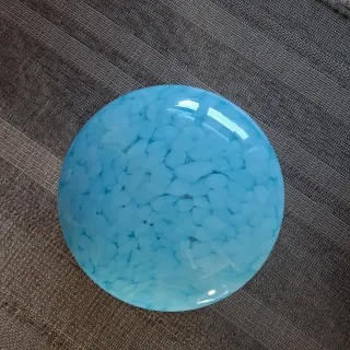 Plafoniera Murano Vetro Blu Trasparente Anni '50