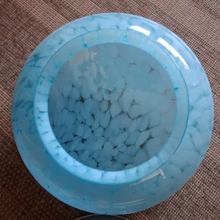 Plafoniera Murano Vetro Blu Trasparente Anni '50