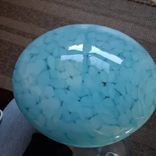 Plafoniera Murano Vetro Blu Trasparente Anni '50