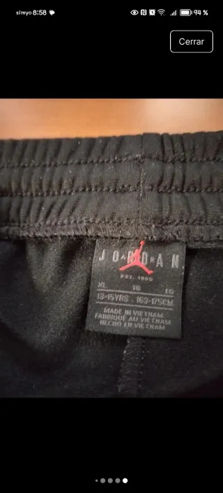 Pantalón chándal Jordan niño talla 12-13