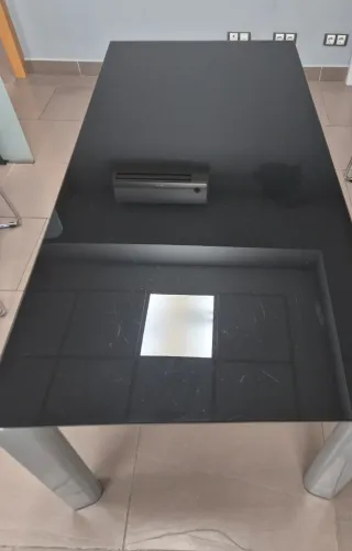 Mesa Cristal Oficina 160x80 Negra