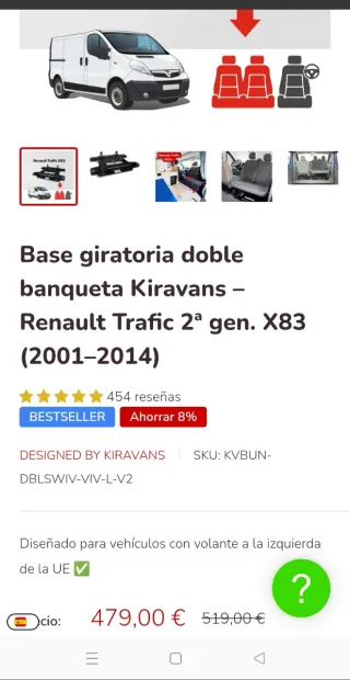 Base giratoria Vivaro/Trafic/Primastar