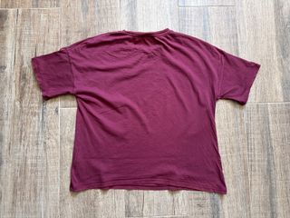 Camiseta Pull&Bear Algodón Burdeos S Oversized