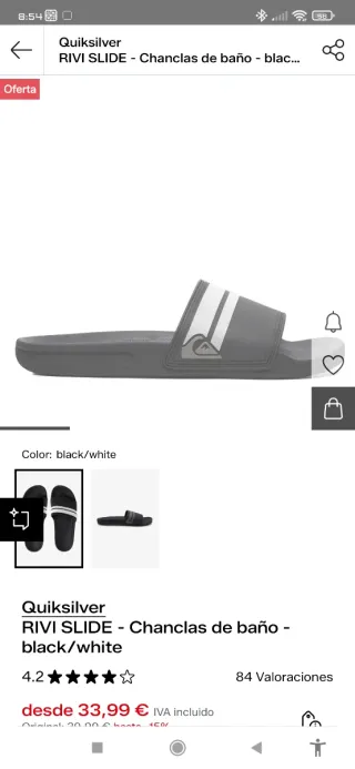 Chanclas Quiksilver Rivi Slide Talla 46