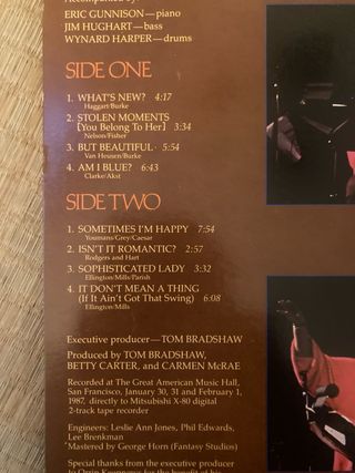 Vinilo Jazz Carmen McRae Betty Carter Duets