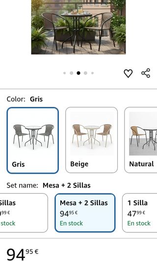 Conjunto para Terraza Exterior