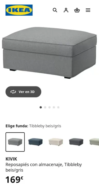 Reposapiés KIVIK IKEA gris con almacenaje