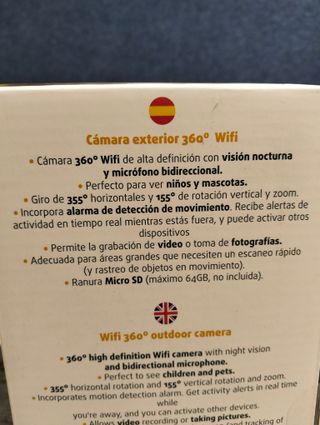 Garza Smart Cámara de vigilancia Exterior Inteligente WiFi 360 Grados