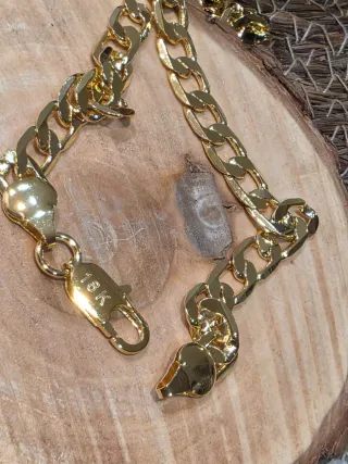 Cadena Cubana Chapado Oro 18k