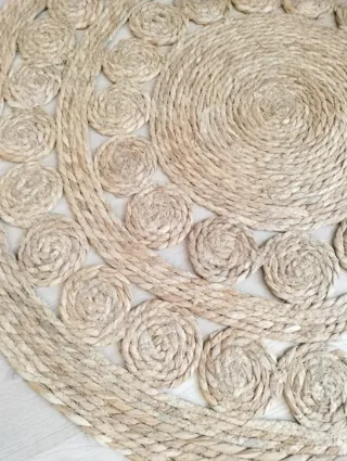 Alfombra Redonda de Fibra Natural