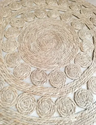 Alfombra Redonda de Fibra Natural