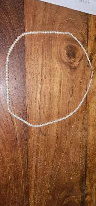 Collar de perlas de rio,broche oro 14k