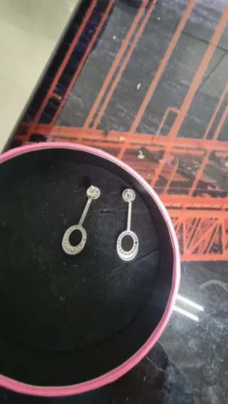Pendientes Oro Blanco 18k Circonita 4 gramos