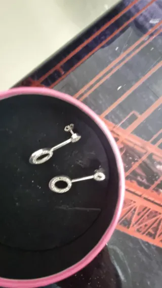 Pendientes Oro Blanco 18k Circonita 4 gramos