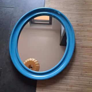 Specchio Carrara e Matta Blu Anni '60