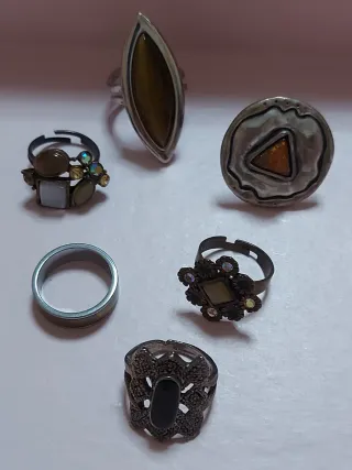 Lote 6 Anillos Chapados Ajustables