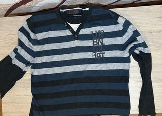 Jersey URBNDIST Talla L Rayas Azul/Gris