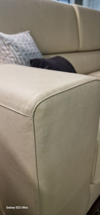 Divano 3 posti pelle Dalton col.crema