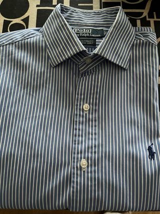 Camisa Polo Ralph Lauren Rayas Azul/Blanco