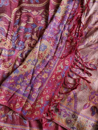 Pashmina mujer morado y granate