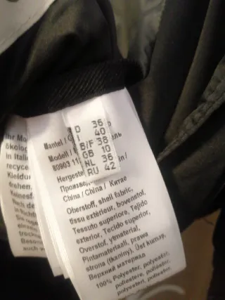 Cazadora larga acolchada negra mujer