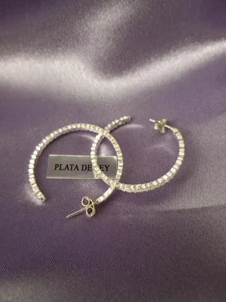 Aros de plata ley con circonitas