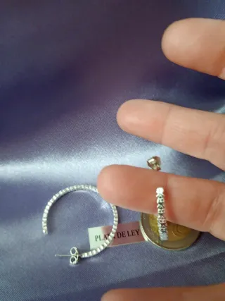 Aros de plata ley con circonitas