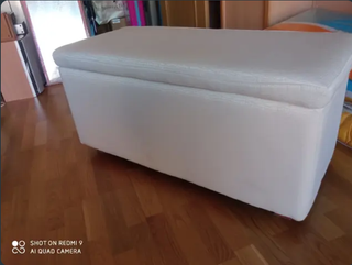 Banco pie de cama polipiel blanco