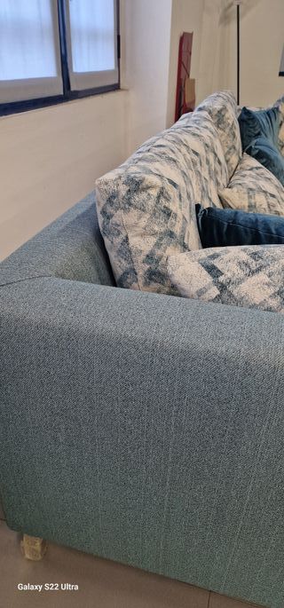 Divano Orlando Tessuto di cotone azzurro