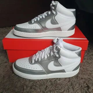 Scarpe Nike alte bianche e argento