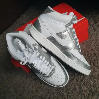 Scarpe Nike alte bianche e argento