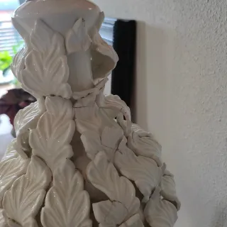 Lámpara Manises cerámica blanca ( Sin pantalla).