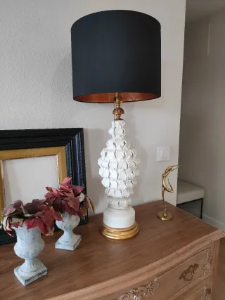 Lámpara Manises cerámica blanca ( Sin pantalla).