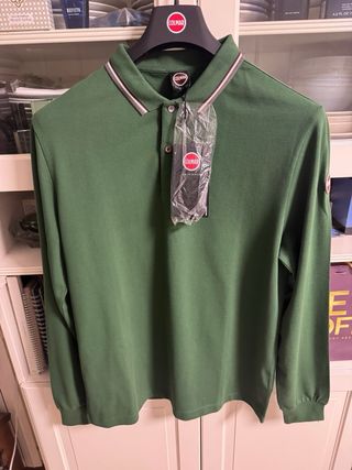 Polo Colmar verde manga larga