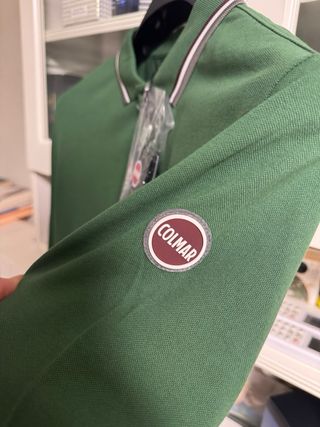 Polo Colmar verde manga larga