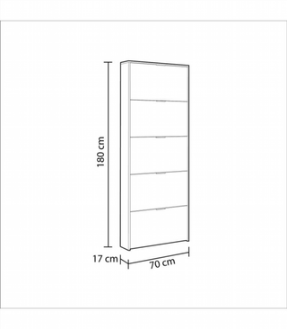 Zapatero Alto 5 Trampones. Blanco Brillo