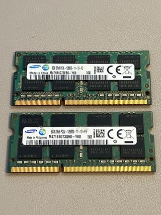 2x Memorias RAM DDR3L 8GB Samsung