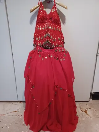 Vestito Carnevale Danzatrice del Ventre Rosso