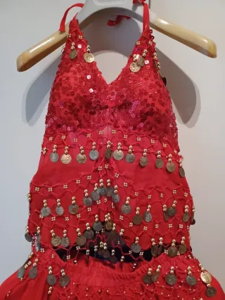 Vestito Carnevale Danzatrice del Ventre Rosso