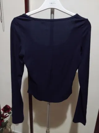 Maglietta blu manica lunga