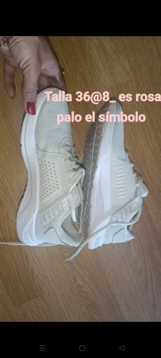 Tenis Puma Beige/Rosa Talla 36