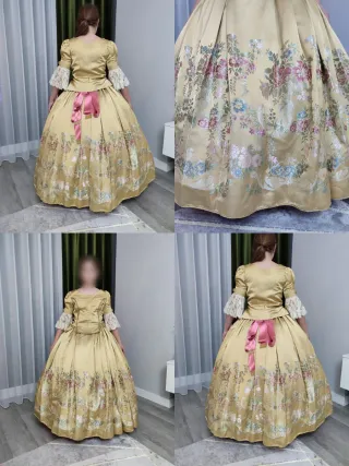 Traje de fallera oro y verde