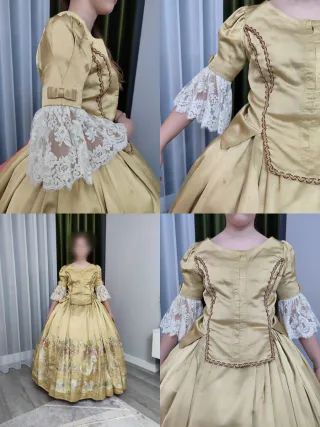 Traje de fallera oro y verde