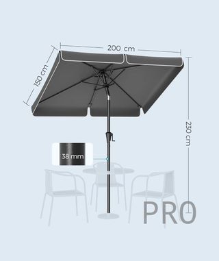 Sombrilla rectangular para balcón - Songmics