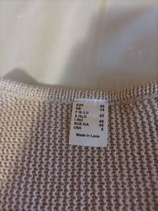 Cardigan beige traforato taglia L