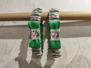 Lligacames fallera verde y rosa