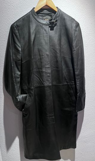 Abrigo de piel Mango negro