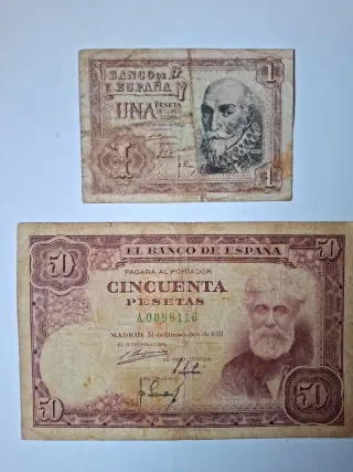 Billetes antiguos españoles .