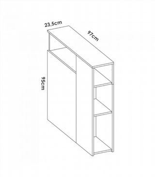Cabecero Juvenil con Estante. Natural/Blanco