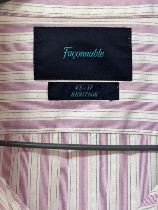 Camisa Facónn caballero rayas rosa y blanco